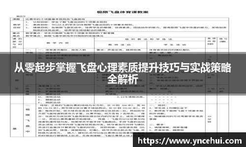 从零起步掌握飞盘心理素质提升技巧与实战策略全解析