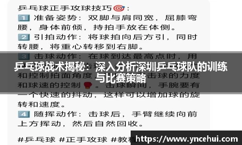 乒乓球战术揭秘：深入分析深圳乒乓球队的训练与比赛策略