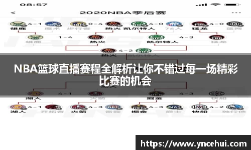NBA篮球直播赛程全解析让你不错过每一场精彩比赛的机会